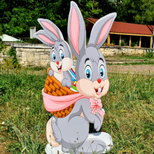 Figura 3D - IAPURAŞ DE PAŞTE cu coș și iepuraș mic