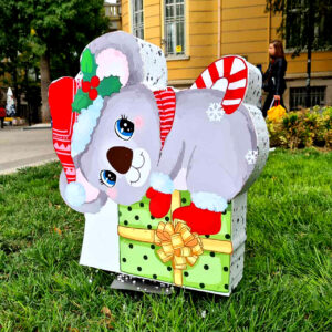 Figura 3D - URSULEŢ KOALA cu cadou de crăciun