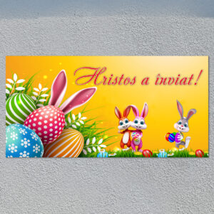 Banner „HRISTOS A ÎNVIAT!” 1 galben
