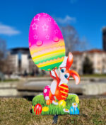 Figura 3D - Iepuraș portocaliu cu OU cu model