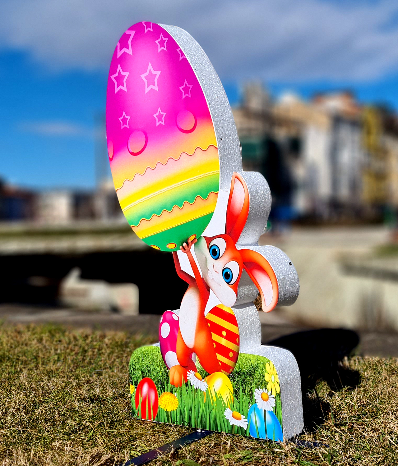 Figura 3D - Iepuraș portocaliu cu OU cu model - imagine 2
