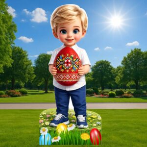 Figura 3D - Băiat cu un ou de Paște